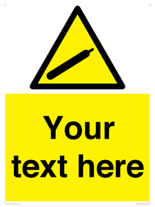 Custom Warning Non-flammable compressed gas